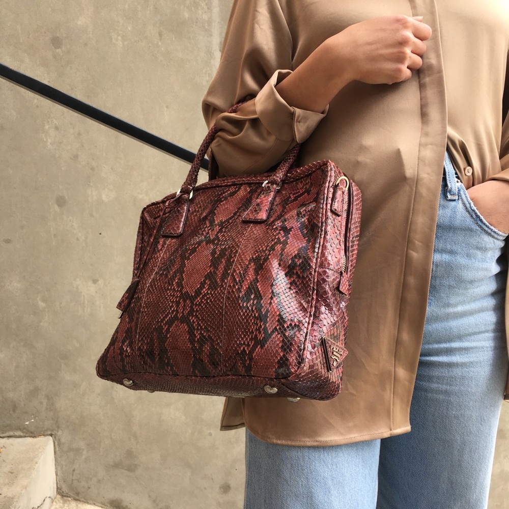 Prada Python Bauletto Shoulder Bag